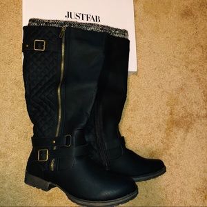 Just Fab Cayte Sweater Cuff Boots